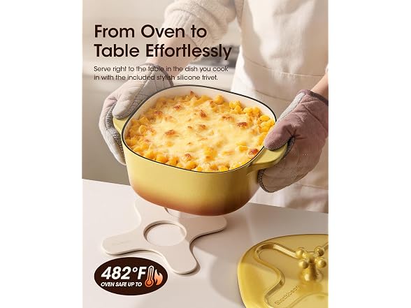 stackbear Cast Iron Dutch Oven Yellow