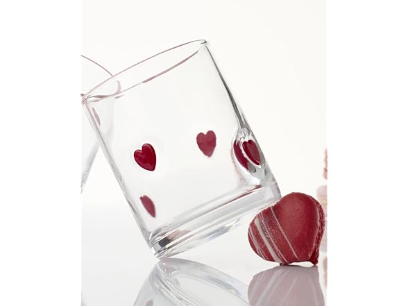Oneida 24 Seven Heart Glass Tumblers, 12oz, Set of 2