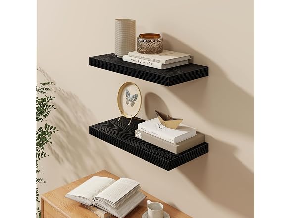 Black Floating Shelves 24 Inch Long