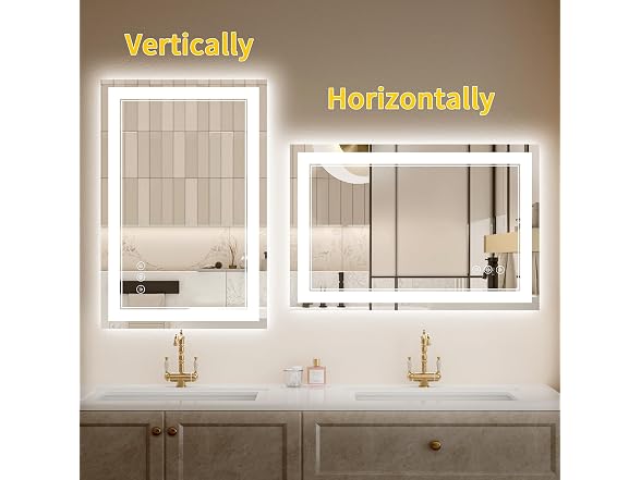 WISSMIELS Anti-Fog LED Bathroom Mirror