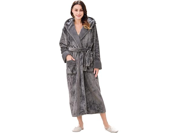 Richie House Women (L) Long Hooded Robe Fleece