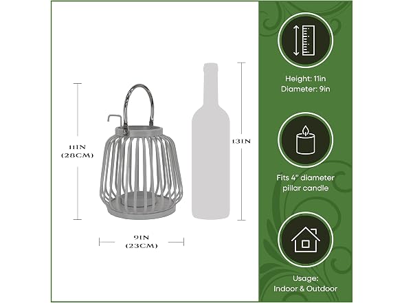 National Tree Company 11 in. Ribbed Candle Lantern