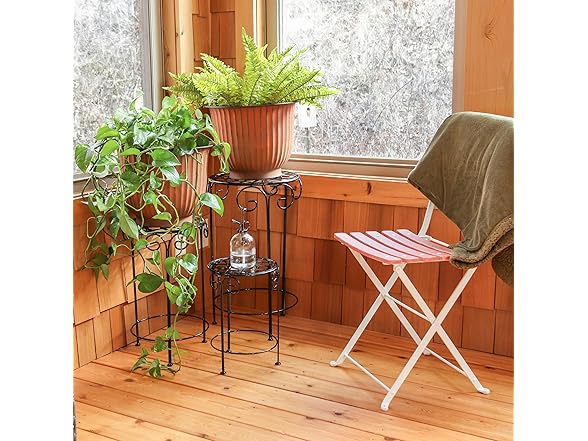 Sunnydaze Carlotta 14.75" Metal Outdoor Plant Pot Set