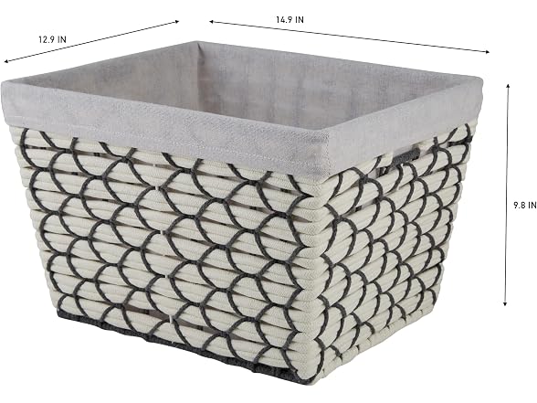Simplify Large Cotton Rope Woven Tote in White