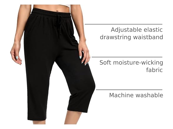 Culayii Women (L) Capris High Waist Comfy Pants