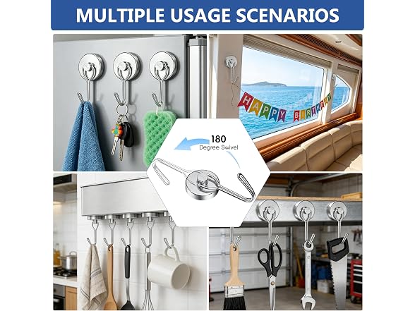 Tiergrade Magnetic Hooks, 6 Pack