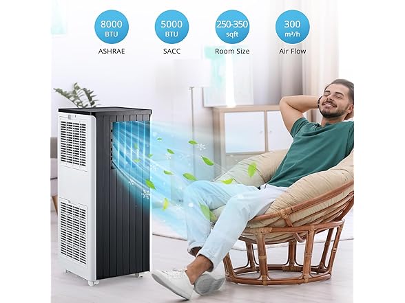 GustoWave 3-in-1 Portable Air Conditioner- 350 Sq. Ft