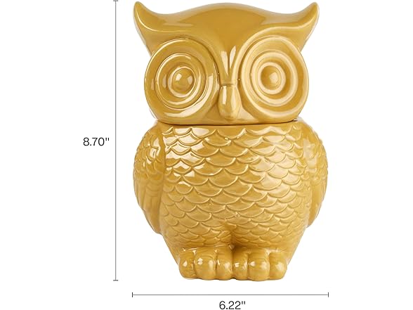 Elements 6.22x5.67x8.7 Inch Tan Ceramic Owl Cookie Jar