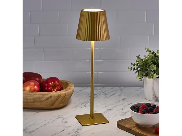 Mikasa 14.8" Gold Rechargeable LED Lamp