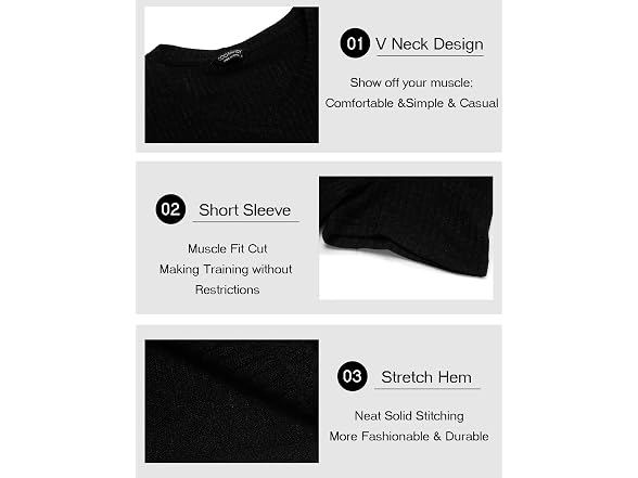 Coofandy Men (XXL) Muscle T Shirts Stretch Shirts
