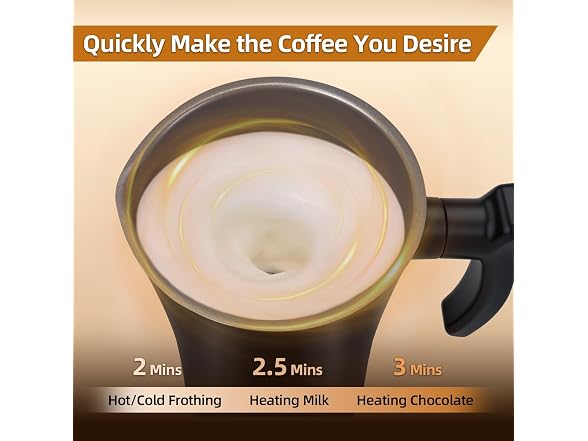 MUMAO Milk Frother, 4-in-1 Electric Milk Steamer