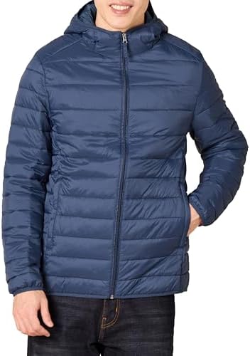 Amazon Essentials Mens Lightweight Water Resistant Packable Hooded Puffer Jacket