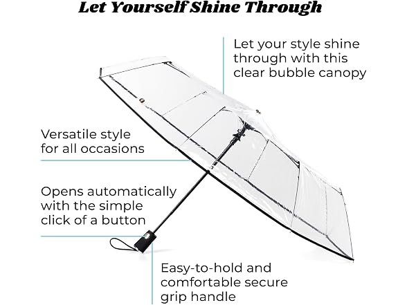 Totes Compact Auto-Open Hi-Vis Umbrella
