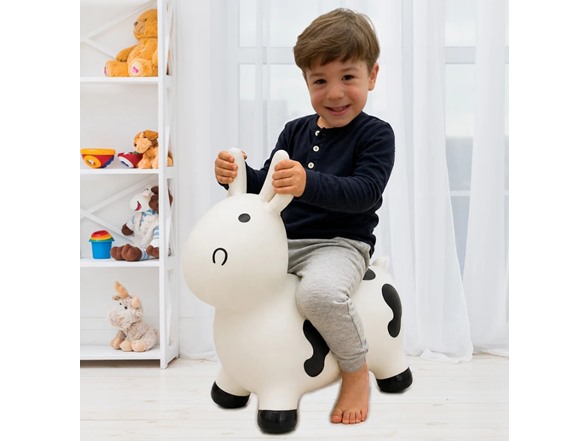 BounceZiez Inflatable Bouncy Ride-On Hopper - Cow
