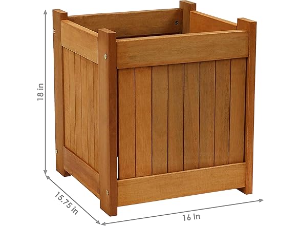 Sunnydaze 16-Inch Square Planter Box Set of 2