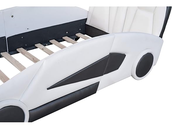 FridayParts Twin Race Car Bed, White
