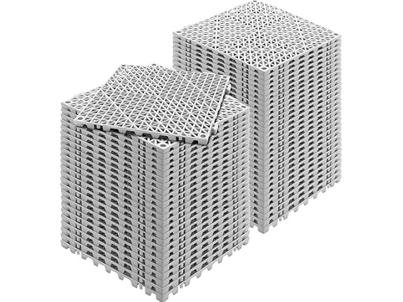 Interlocking Tile 55PCS Grey, Drainage Tiles 12"