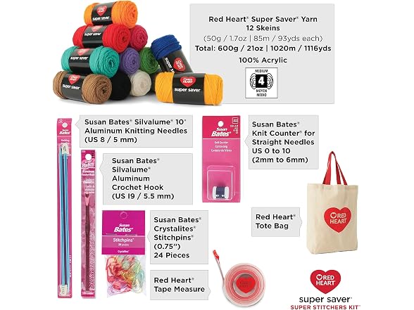 Red Heart Super Saver Super Yarn Stitchers Kit