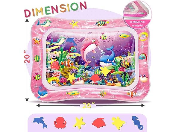 Tummy Time Baby Water Play Mat 2 Pack