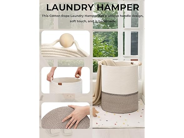StorageWorks Cotton Rope Laundry Basket
