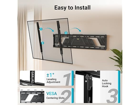 BONTEC Heavy Duty Fixed TV Wall Mount