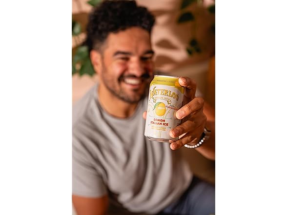 12PK Waterloo Sparkling Water, Lemon Italian ice