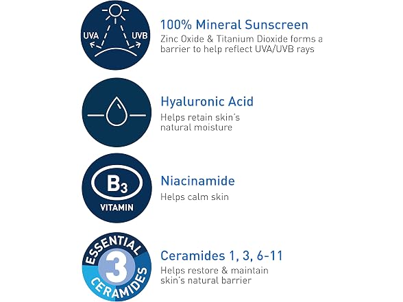 CeraVe Hydrating Mineral Sunscreen SPF 30 2.5 oz