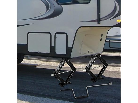 Weize Camper RV Trailer Stabilizer Leveling Scissor Jacks with Handle -24"- 6500lbs - Set of 2 (Open Box)