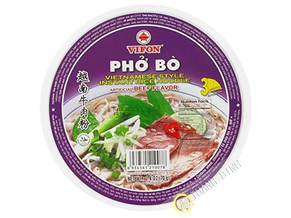 VIFON Vietnam soup pho beef, bowl, box, 12 x 70 g