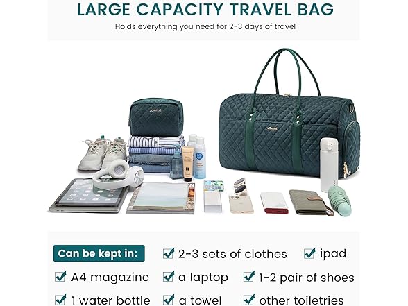 Travel Duffle Bag With Toiletry Bag