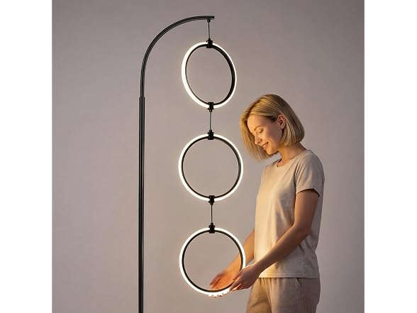 Bairth Black 3-Light LED Floor Lamp