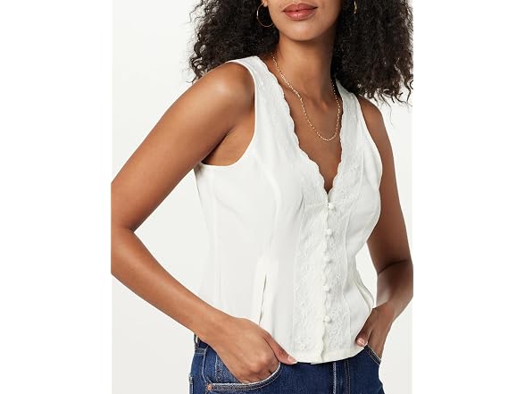 The Drop Paloma Lace Trimmed Sleeveless