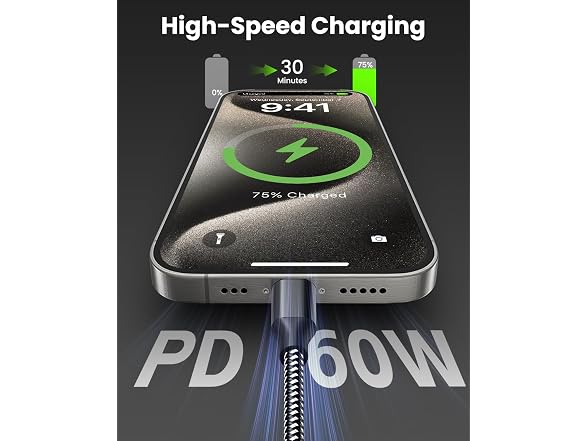 Bkayp USB-C Cable 10ft 3-Pack 60W Fast Charge