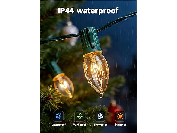 Brightown Minetom C9 Clear Christmas String Lights, 25FT
