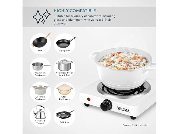 AROMA 6" Single Burner Hot Plate
