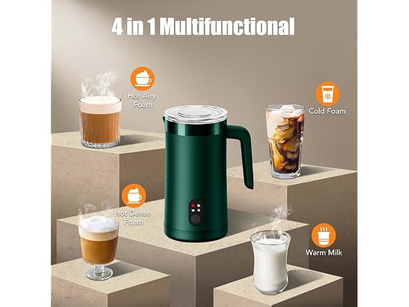 CookSwift Green 13.05oz Milk Frother