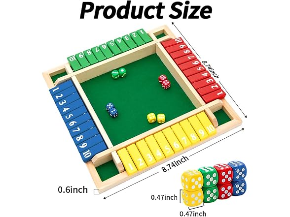 Nicecho Shut The Box Dice Game