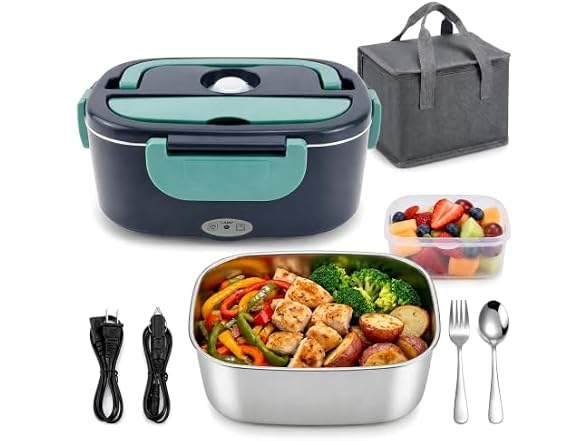 MEGAWISE Electric Lunch Box 1.5L, 3-in-1 Food Warmer