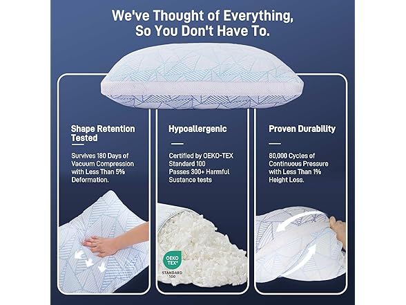 Paxavofa Shredded Memory Foam Pillow