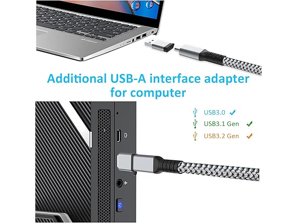 VZNEK 16FT USB-C 3.0 Data Transfer Cable
