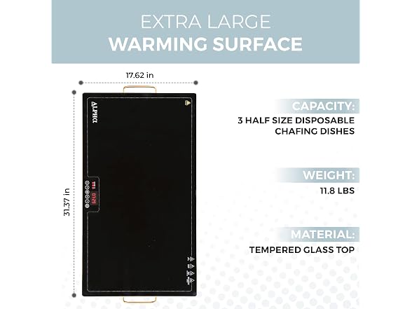 Alpha Living Warming Tray for Food – 30 Inch