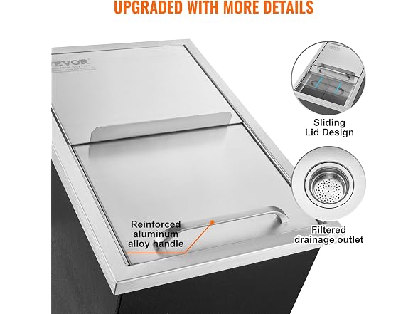 Drop in Ice Chest, 18"L x 12"W x 14.5"H