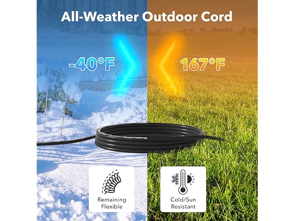 BN-LINK 15 ft Indoor/Outdoor Extension Cord 16/3 SJTW, Blac
