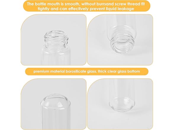 Cadbibe 40ml Glass Clear Test Tubes
