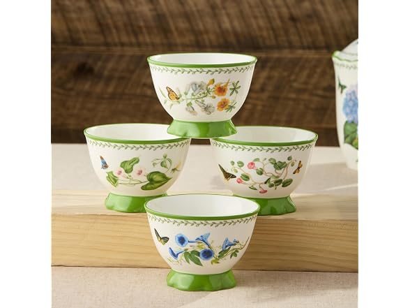 Mirabella Porcelain Footed Ice Cream Dessert Bowls Set of 4