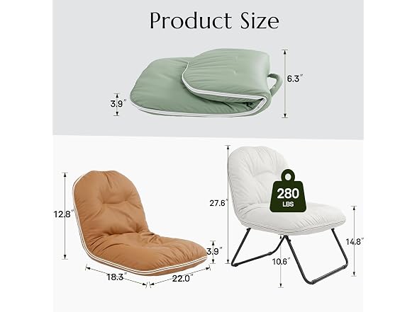 ZonLi Adjustable Floor Chair with Back