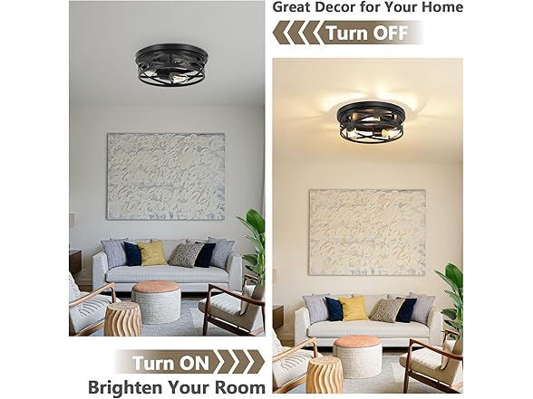 Bosceos B0DHH1HP3L 13 Inch Ceiling Light 2-Pack