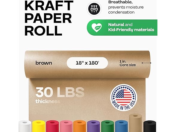 IDL Packaging Brown Kraft Paper Roll 18" x 2160" (180 feet)