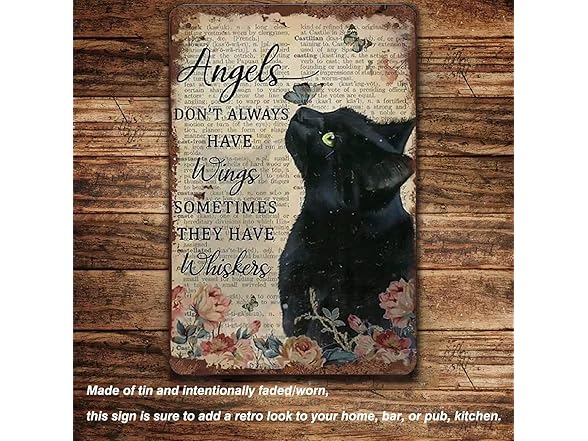 Jicht Funny Black Cat Metal Tin Sign