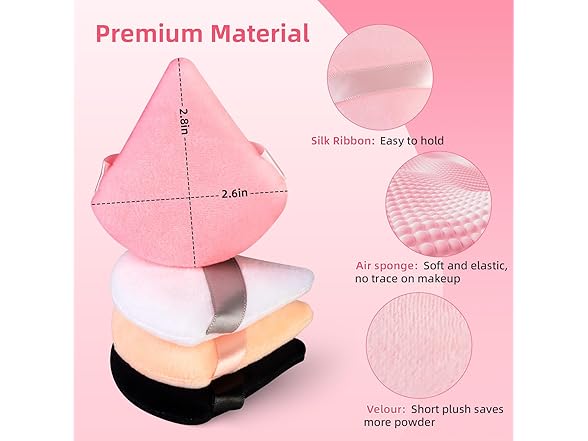 8 Pcs Triangle Powder Puff Face with Case
